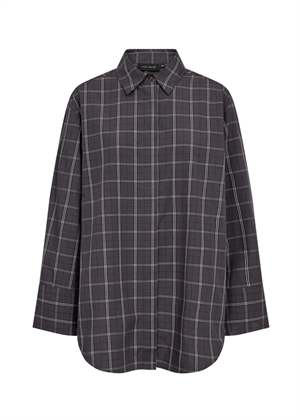 Aurora oversize skjorte Grey Pinstripe W. Black Copenhagen Muse